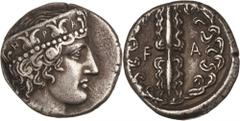 Southern Greece, Elis. Olympia. Stater, c. 416 BC. (Silver, 12.22g., 21.6mm). Head of Hera to right, wearing a stephane ornamented with two palmettes and two lilies that have the letters Η Ρ Α arrange