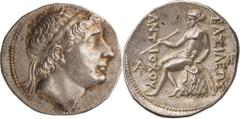The Seleucid Kingdom, Antiochos I, 280 - 261 BC. Tetradrachm, Seleucia-on-the-Tigris, c. 274 - 270 BC. (Silver, 17.24g., 27.9mm). Diademed head of Antiochos I to right / ΒΑΣΙΛΕΩΣ / ΑΝΤΙΟΧΟΥ Apollo sea