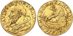 Italie Italie Rome & Etats pontificaux. Alessandro Farnese, Paul III, 1534-1549. Double Florin non daté (vers 1539), Rome. Buste du pape à gauche / Saint Pierre hissant un filet dans sa barque. 6,71g.