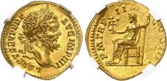 EMPIRE ROMAIN Septime Sévère, 193-211. Aureus, Rome. L SEPT SEV PERT-AVG IMP IIII Buste lauré de Septime Sévère à droite / P M TR P - II COS II P P Zeus assis à gauche, tenant une Victoire de la main 