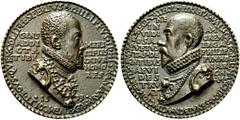 MEDAGLIE STRANIERE SPAGNA Filippo II, 1556-1598. Medaglia 1593. Æ gr. 184,16 mm 77. Busto di Filippo II a d. Rv. PYRRHVS MALV CAST GHEL MARCHIO I SENAT BON ACDVCTOR GENTIS ARMOB PRO REGE CATHOL Busto 