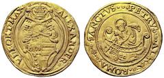 MONETE ITALIANE ROMA Alessandro VI (Rodrigo de Borja y Borja di Jativa), 1492-1503. Doppio fiorino di camera. Au gr. 6,68 ALEXANDER VI PONT MAX Stemma sormontato da triregno e chiavi decussate entro d