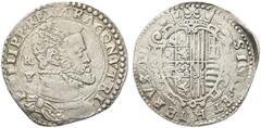 MONETE ITALIANE REGIONALI NAPOLI. Filippo II Principe di Spagna e Re di Napoli, 1554-1556. Mezzo ducato. Ar gr. 14,76 Dr. PHILIP REX ARAGON VTRIV Busto corazzato a d.; dietro, IBR/VP. Rv. SICIL ET HIE