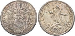 MONETE ITALIANE REGIONALI ROMA. Alessandro VIII (Pietro Ottoboni), 1689-1691. Testone. Ag gr. 9,12 Dr. ALEXANDER - VIII PONT MAX. Stemma sormontato da triregno e chiavi decussate con cordoni e fiocchi