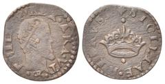 Monete italiane NAPOLI Filippo II di Spagna, Re di Napoli e di Sicilia 1554-1598.Due Cavalli. Æ gr. 2,21 Dr. PHILIP REX ARA VT. Testa radiata volta a d. Rv. HIERVS SICILIAE. Corona. Pannuti Riccio 101