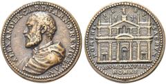 MEDAGLIE ITALIANE ROMA. Alessandro Farnese (cardinale), 1520-1589 Medaglia 1568 opus G. Bonzagni. Æ gr. 42,33 mm 38,0 Dr. ALEXANDER CARD FARN S R E VICECAN. Busto con mantellina a s.; sotto, nel giro,