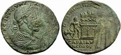 RÖMISCHE MÜNZEN KAISERZEIT MAXIMINUS THRAX (235 - 238) Sardeis in Lydien Bronzemedaillon. AVT · K · IOU · OVHP · - MA[XIMЄINOC CЄB]. Drapierte Portraitbüste des Maximinus Thrax mit Lorbeerkranz nach r