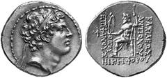 GRIECHISCHE MüNZEN SELEUKIDISCHES KöNIGREICH ANTIOCHOS IV. EPIPHANES (175 - 164) No.: 234 Schätzpreis-Estimation: EUR 2500,- d=34 mm Tetradrachmon, Antiocheia am Orontes. Kopf des Antiochos mit Diadem