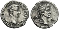 RÖMISCHE MÜNZEN KAISERREICH CALIGULA (37 - 41) DIVUS AUGUSTUS unter CALIGULA Denar, 37 - 38, Lugdunum. C CAESAR AVG GERM P M TR POT COS, Kopf des Caligula nach rechts. Rs: Kopf des Divus Augustus mit 
