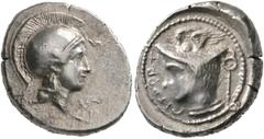 GRIECHISCHE MÜNZEN DYNASTEN VON LYKIEN. PATARA. Stater, 400-390. Head of Athena right, wearing plain Attic crested helmet. Rev: PTTR-RZ-Ã (in Lycian). Head of Hermes left, wearing winged petasos, kery
