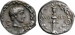 CAIUS CAESAR No: 143 Schätzpreis/Estimation DM 5000 d=23 mm Caius Iulius Caesar kommt am 23. September 20 v. Chr. als ältester Sohn des M. Vipsanius Agrippa und der Augustustochter Julia zur Welt und 