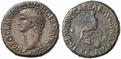 RöMISCHE MüNZEN KAISERREICH CLAUDIUS (41 - 54) NERO CLAUDIUS DRUSUS (gest. 9 v.Chr.) No.: 667 Schätzpreis-Estimate: EUR 400.- d=35 mm Sesterz, 41-42. NERO CLAVDIVS DRVSVS GERMA NICVS IMP. Kopf des Ner