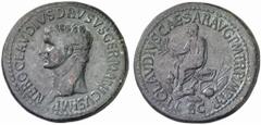 RöMISCHE MüNZEN KAISERREICH CLAUDIUS (41 - 54) NERO CLAUDIUS DRUSUS No.: 537 Schätzpreis-Estimate: EUR 1500 d=38 mm Sesterz, undatiert (41-50?), Rom. NERO CLAVDIVS DRVSVS GERMANICVS IMP. Portrait des 