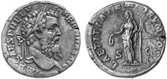 PERTINAX (193 n. Chr.) No.: 2 Schätzpreis-Estimation: DM 7500.- d=31 mm Sesterz, 193. IMP CAES P HELV - PERTINAX AVG. Kopf des Pertinax mit Lorbeerkranz rechts. Rs: LAETITIA · TEMP - ORVM · COS · II ·