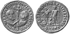 LICINIUS I. (308-324 n. Chr.) No.: 517 Schätzpreis-Estimation: DM 900.- d=23 mm LICINIUS I. und LICINIUS IUNIOR. Follis, ca. 317-318, Antiochia. DD NN IOVII LICINII INVICT AVG ET CAES. Büsten des Lici