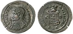 RÖMISCHE KAISERZEIT CONSTANTINUS I, Augustus 307-337 Nummus, Lugdunum, 321-322. CONSTAN–TINVS AVG. Konsularbüste mit Lorbeerkranz und Adlerzepter links. Rv/ BEATA TRAN–QVILLITAS / C–R / PLG. Globus au