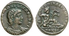 RÖMISCHE KAISERZEIT HANNIBALLIANUS, Bruder des Delmatius, Rex regum 335-337 Nummus, Constantinopolis, 337. FL HANNIBALLIANO REGI. Drap. Panzerbüste rechts. Rv/ SE–CVRITAS PVBLICA/CONSS. Flussgott Euph