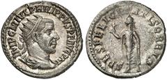 RÖMISCHE MÜNZEN RÖMISCHE KAISERZEIT. PHILIPPUS I ARABS, 244-249. Antoninian, Antiochia, 244. IMP C M IVL PHILIP PVS P F AVG P M. Drap. Panzerbüste mit Stkr. rechts. Rv/ SPES FELICITATIS ORBIS. Spes mi