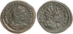 RÖMISCHE MÜNZEN RÖMISCHE KAISERZEIT. CONSTANTINUS I, Augustus 307-337 . Nummus, London, ca. Herbst 312. IMP CONSTANTINVS P F AVG. Panzerbüste mit Lorbeerkranz rechts. Rv/ SOLI INVICTO COMITI. Drapiert