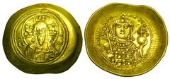 BYZANTINE EMPIRE. Michael VII, 1071-1078 AD. Gold Histamenon Nomisma (4.34 gm) of Constantinople. Facing bust of Christ / Facing bust of emperor. S.1868. XF, good gold.