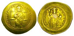 BYZANTINE EMPIRE. Constantine X, 1059-1067 AD. Gold Histamenon Nomisma (4.29 gm) of Constantinople. Christ enthroned / Emperor standing. S.1847. VF+ [Est. $650]