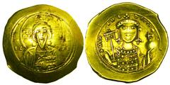 BYZANTINE EMPIRE. Michael VII, 1071-1078 AD. Gold Histamenon Nomisma (4.25 gm) of Constantinople. Facing bust of Christ / Facing bust of emperor. S.1868. VF. [Est. $600]
