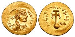 BYZANTINE EMPIRE. Heraclius, 610-641 AD. Gold Semissis (2.17 gm) of Constantinople. Diademed draped bust / Cross on globe. S.785. XF.