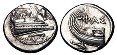 Greek LYCIA, Phaselis. 500-440 BC. AR Stater (10.30 gm). Prow of galley with facing pegasus on forecastle and owl flying in front and dolphin below / Stern of galley with tripod. Heipp-Tamer.Ser.6 v. 