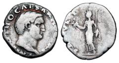 Roman Imperial Coins OTHO, 69 AD. AR Denarius (3.24 gm). Bare head / Securitas standing holding wreath and sceptre. RSC.15. Toned aVF. Scarce. ex Gallant collection.