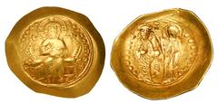 Byzantine Coins BYZANTINE EMPIRE. Constantine X, 1059-1067 AD. Gold Histamenon Nomisma (4.38 gm) of Constantinople. Christ enthroned / The Virgin Mary blessing emperor. S.1848. aXF.