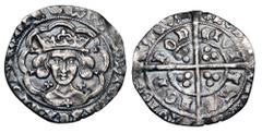 World Coins - Medieval (pre-1500) ENGLAND. Edward IV, first reign, 1461-1470 AD. AR Groat (2.45 gm) of London, i. m. Crown/Sun. Crowned bust facing in tressure / Long cross with three pellets in each 