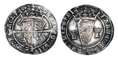 World Coins - Medieval (pre-1500) IRELAND. Henry VIII, 1509-1547 AD. AR Groat (2.54 gm), with Jane Seymour, 1536/7. Crowned shield of arms on long cross / Crowned harp. S.6473. Toned aXF. ex PNC colle
