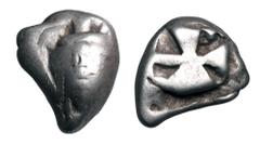 Greek AEGINA. 510-485 BC. AR Stater (11.80 gm). Sea-turtle with thick collar and row of dots down the middle and across top of shell ("T-back") / Incuse square of "mill-sail" pattern. Millbank.I.12. M