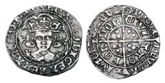 World Coins - Medieval (pre-1500) ENGLAND. Edward IV, 1461-1483 AD. AR Groat (2.95 gm), 2nd reign, of London, i. m. Pierced Cross. Crowned bust facing in tressure / Long cross with three pellets in ea