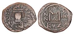 Byzantine BYZANTINE EMPIRE. Heraclius, 610-641 AD. AE Follis (9.08 gm) of Kyzikos, yr 3. Crowned bust of emperor facing / Large M. S.839. aVF, brown patina.