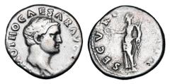 Roman Imperial Coins OTHO. 69 AD. AR Denarius (2.90 gm). Bare head / Securitas standing holding wreath and scepter. RIC.10(R3). Toned VF. Very Rare.