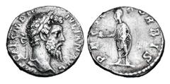 Roman Imperial Coins DIDIUS JULIANUS, Mar-Jun 193 AD. AR Denarius (3.00 gm). Laureate head / Emperor standing holding globe and mappa. RIC.3(R3). RSC.15. Toned VF. Very Rare.