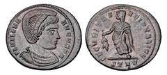 Roman Imperial Coins HELENA, mother of Constantine I, 307-337 AD. Æ Follis (3.28 gm) of Trier 327-328 AD. Diademed and draped bust / Securitas standing holding branch. RIC.515(r4). Near Mint, green bl