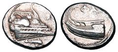 Greek LYCIA, Phaselis. 500-440 BC. AR Stater (10.33 gm). Prow of galley with pegasus on platform and dolphin below / Stern of galley. Heipp-Tamer.Ser.6, 74v. SNG.vAul.4397. Toned VF.
