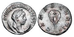 Roman Imperial Coins MARINIANA, wife of Valerian, d. 253 AD. AR Antoninianus (3.15 gm). Veiled bust on crescent / Peacock with tail in splendour. RIC.3(S). Toned VF. Scarce. ex Superior Auction 6/1998