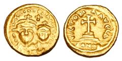 Byzantine Coins BYZANTINE EMPIRE. Heraclius, 610-641 AD. Gold Solidus (4.52 gm) of Carthage, yr 4 = 615/616. Emperor and Heraclius Constantine / Cross on two steps. S.867. VF+. Scarce.