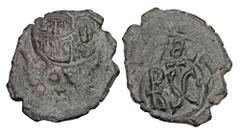 Byzantine Coins BYZANTINE EMPIRE. Heraklios, 610-641 AD. Æ Follis (5.45 gm), Syracuse. Crowned draped busts of Heraklios and Heraklios Constanine / Large SC, monogram to left. S.884. aXF, green black 