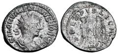 Roman Imperial Coins SALONINUS, 259 AD. Billon Antoninianus (4.02 gm) of Antioch as Caesar, 258/9. Radiate bust right / Spes standing presenting flower to Saloninus. RSC.95. RIC.36. Toned VF.