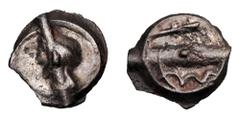 Celtic Coins CELTIC BRITAIN. I Century BC. Potin Unit (2.83 gm). Thurrock Type variant. Head / crude bull butting. S.62v. VF. Scarce. Transitional variety between S.62 and S.63.