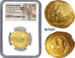 Byzantine Empire Byzantine Empire, Constantine IX (AD 1042-55) AV Histamenon (4.38g) Christ standing / Constantine standing, DOC 1b, NGC Ch AU, Strike 5/5, Surface 3/5