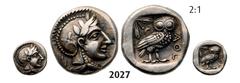 ANCIENT GREEK COINS Obol (Struck 480-460 BC) Silver (1.23g) Obv ATTICA Obol (Struck 480-460 BC) Silver (1.23g) Obv.: Helmeted head of Athena right. Rev.: Owl standing right, head facing, olive sprig b