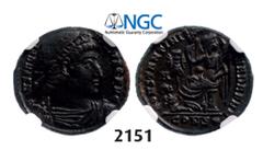 ROMAN EMPIRE Æ3 (Nummus) (Struck 329 AD) Constantinople, Billon (3.27g) Obv. Æ3 (Nummus) (Struck 329 AD) Constantinople, Billon (3.27g) Obv.: Laurel and rosettediademed bust right. Rev.: Victory seate