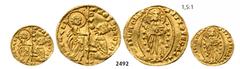 GREECE Imitation of the Venetian Zecchino, No Date, GOLD (3.52g) Andrea Dandolo, 1343-1354 Imitation of the Venetian Zecchino, No Date, GOLD (3.52g) Obv.: Kneeling fi gure before St. Peter. Rev.: Chri