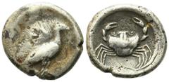 Greek Sicily, Akragas, c. 480/478-470 BC. AR Didrachm (22mm, 8.33g). Sea eagle standing r. R/ Crab. Westermark, Coinage, Group IV; HGC 2, 99. Good Fine / near VF