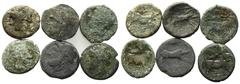 Multiple lots Magna Graecia, lot of 6 Greek Æ coins, to be catalog. Lot sold as is, no return
